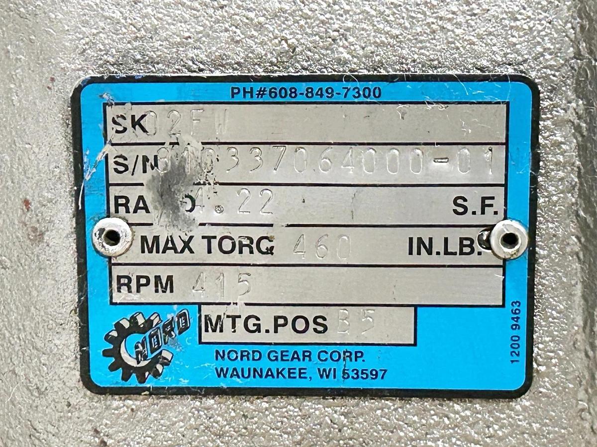 New Nord SK-02FW Gear Reducer Ratio 4.22 460in. lbs. max torque 415RPM - No Box