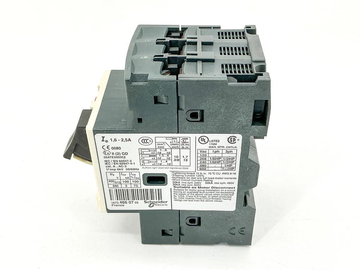 New Telemecanique GV2ME07 Motor Circuit Breaker 2.5A 034307