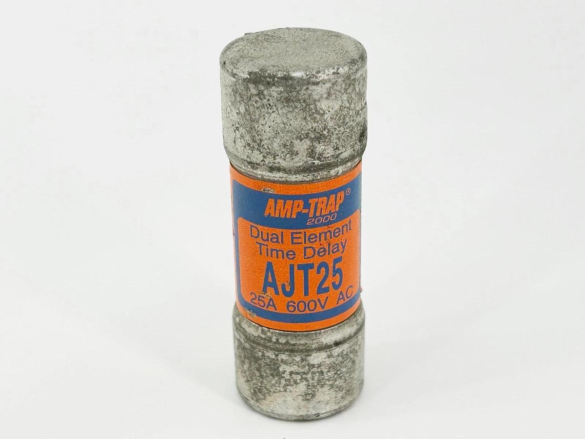 Used Lot of 3 Amp-Trap AJT25 Dual Element Time Delay Fuse 25A 600V