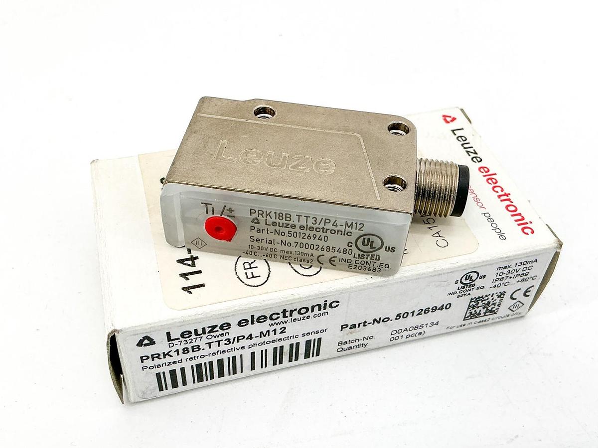 New Leuze Electronics PRK18B.TT3/P4-M12 Photoelectric Sensor 10-30VDC 50126940