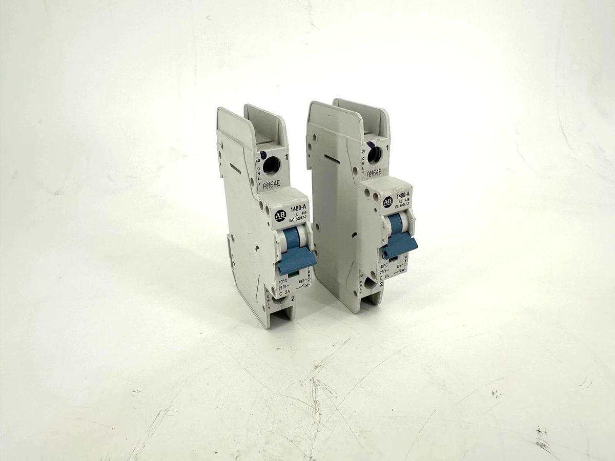 Lot of 2 Allen Bradley 1489-A1C030 Ser A Circuit Breaker 3A 48VDC 277AC 50/60HZ