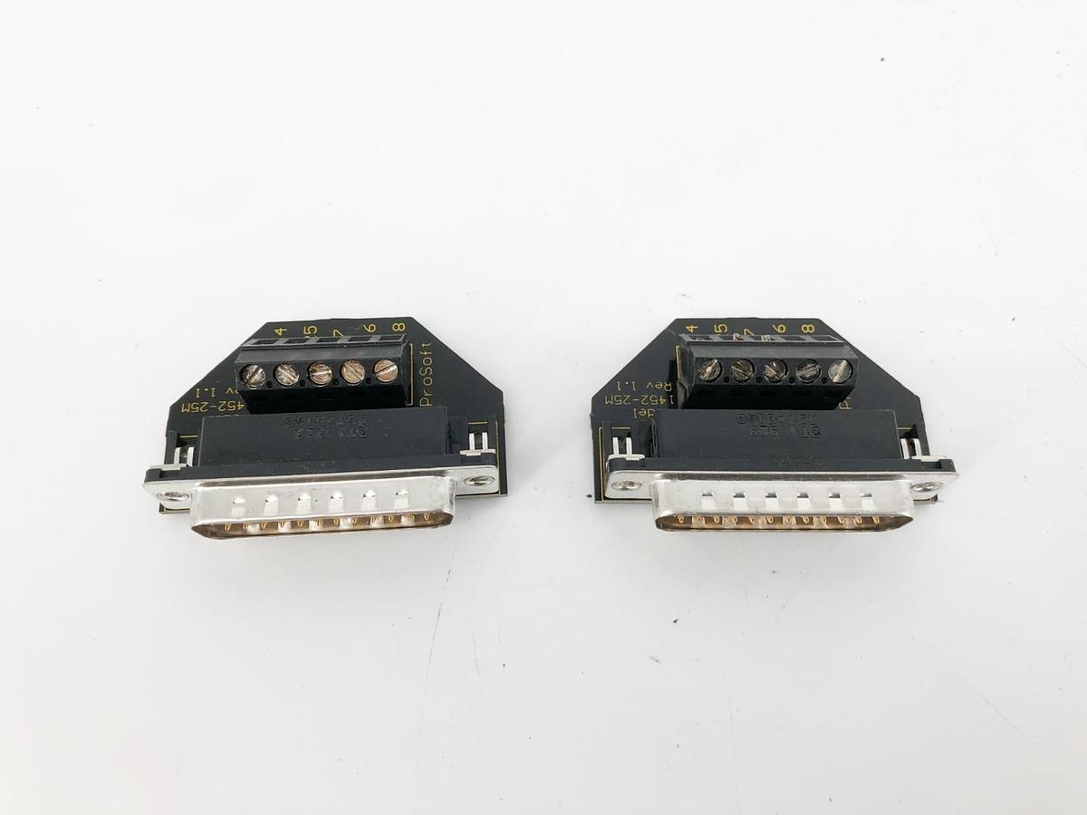 Used Lot of 2 ProSoft 1452-25M Connection Adapters Rev.1.1
