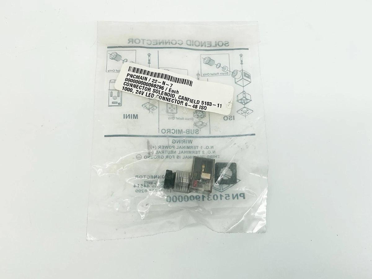 New Lot of 2 Canfield 51031900000 Solenoid Connector 6-48V 50/60Hz