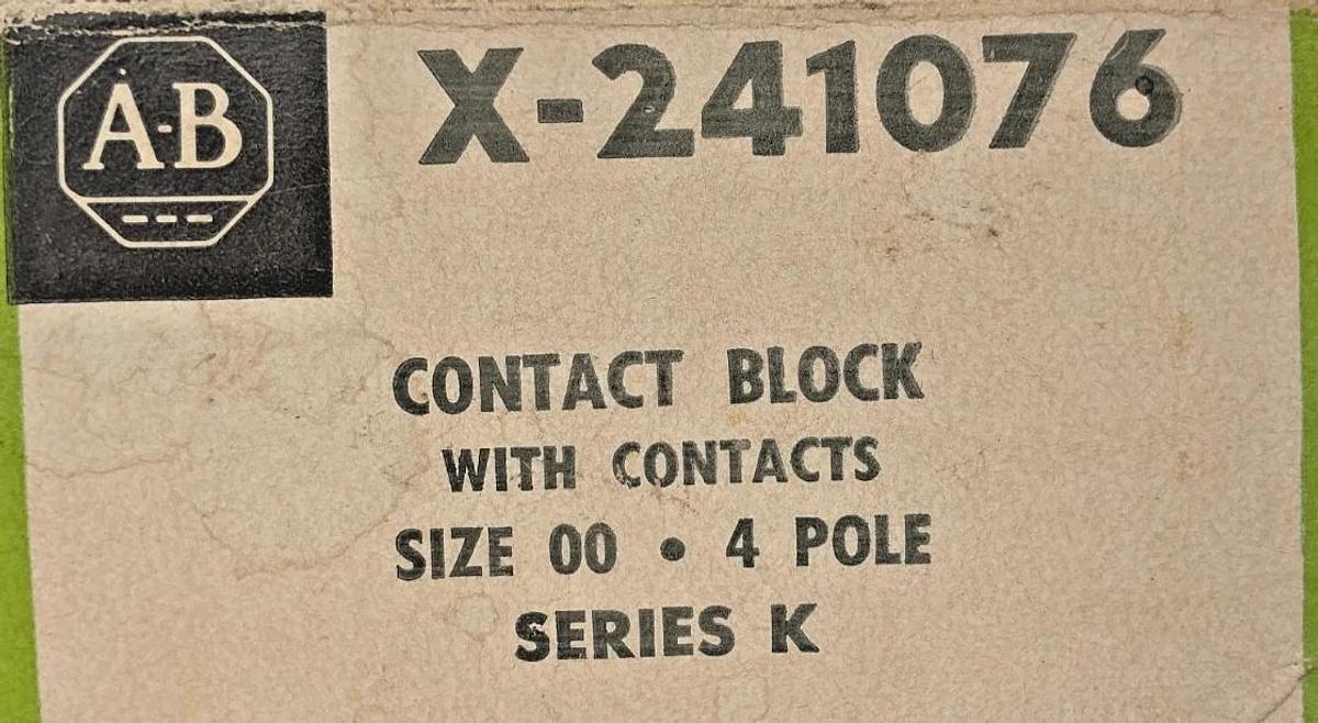 Lot of 2 New Allen Bradley X-241076 Ser K Contact Block w/ Contacts Size 00 4P