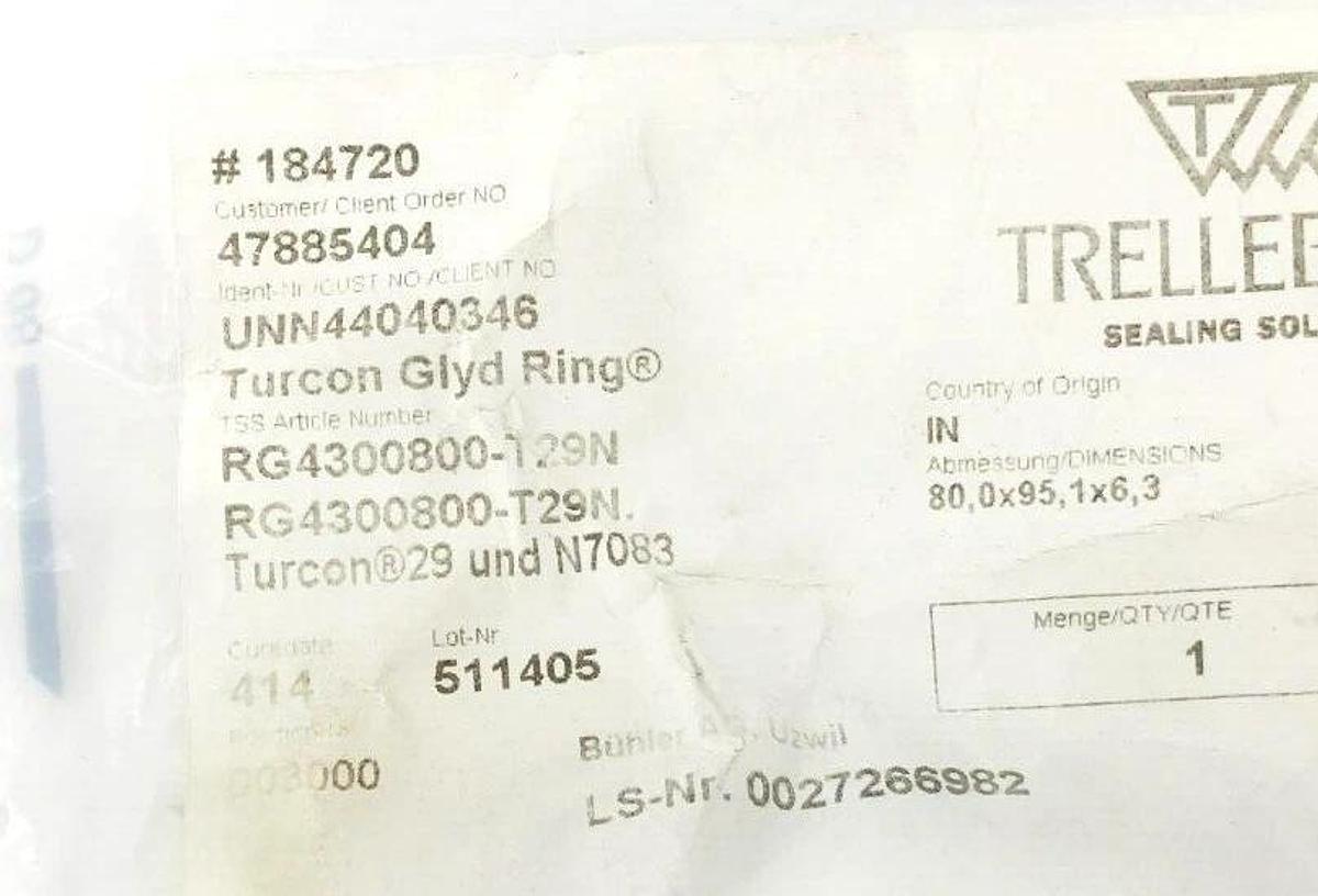 New Trelleborg RG4300800-T29N Turcon Glyd Ring 80,0x95,1x6,3 UNN44040346