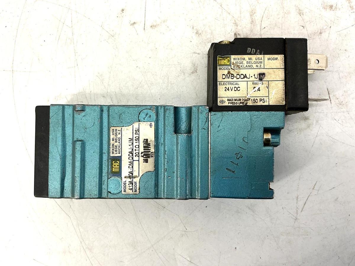 New MAC Valves 413A-00A-DM-DDAJ-1JM Solenoid Valve 5.4W 150PSI 24VDC - No Box
