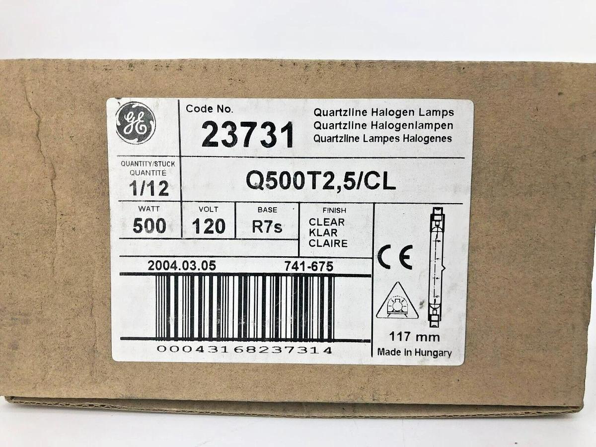 Lot of 8 New GE Q500T2,5/CL Halogen Light Bulbs
