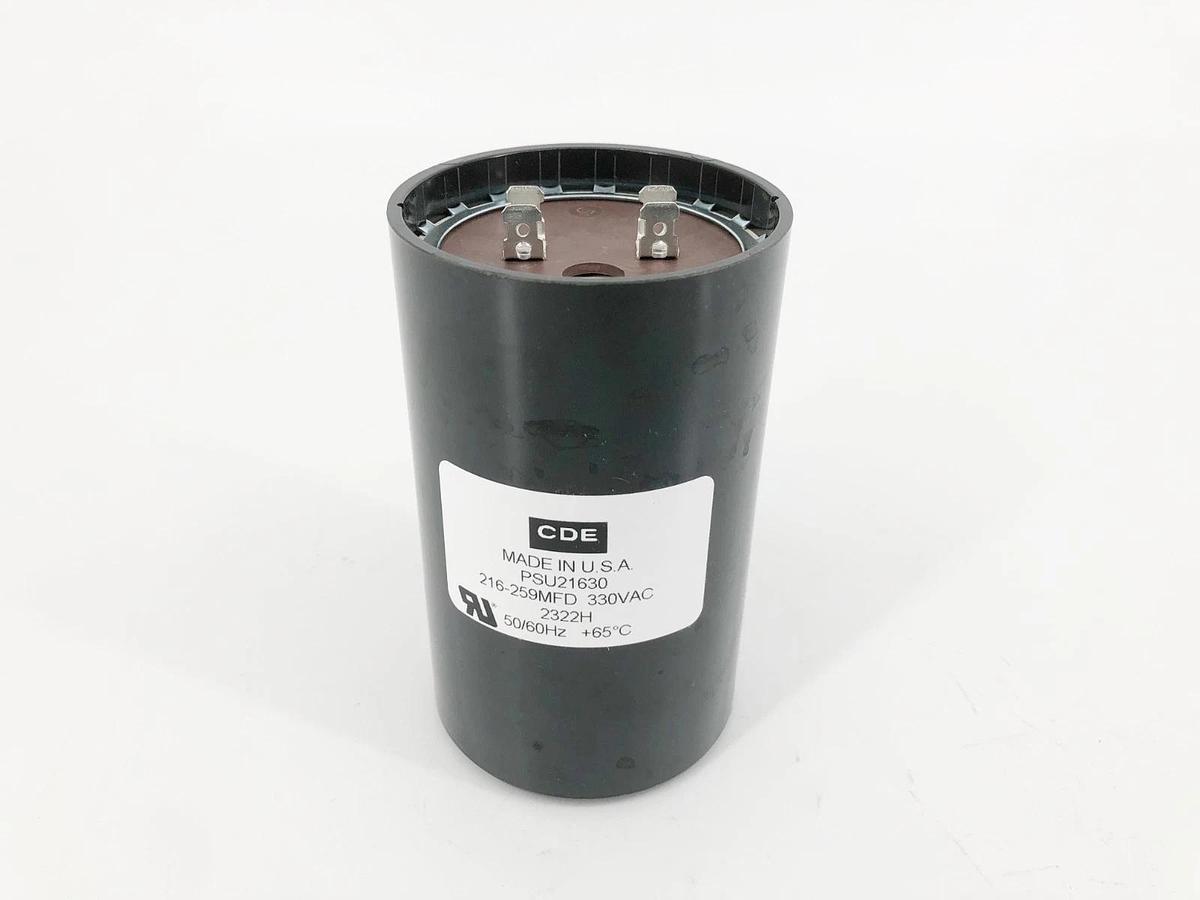 New CDE PSU21630 Capacitor 216-259MFD 330VAC - No Box