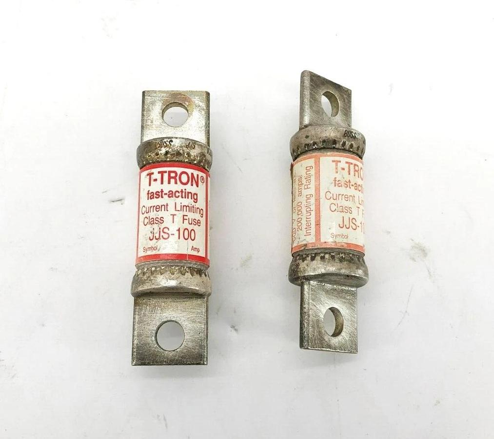 Lot of 2 New Bussmann JJS-100 Fast-Acting Fuses 100A 600V Class T