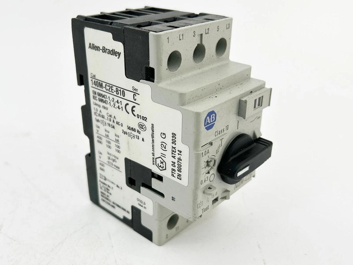 Used Allen Bradley 140M-C2E-B10 Circuit Breaker Motor Protector 0.63-1.0A Range