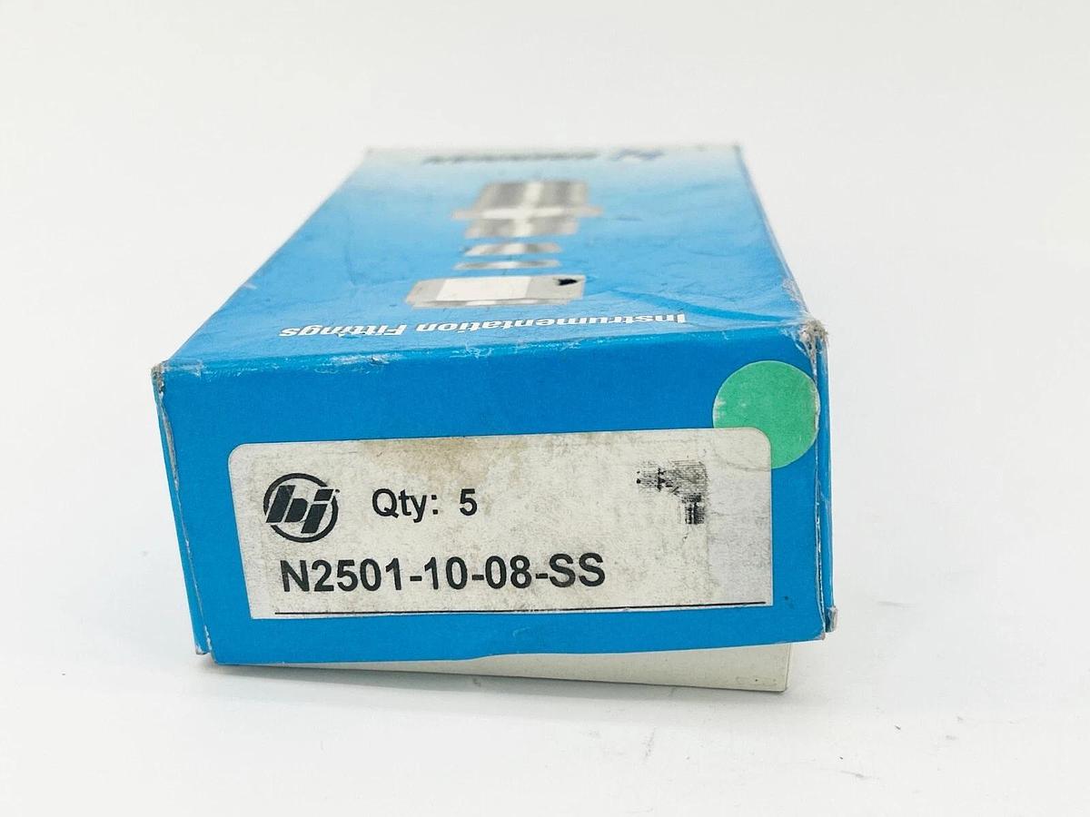New Box of 5 Brennan Industries N2501-10-08-SS Hydraulic Fitting 10IN-08MNPT