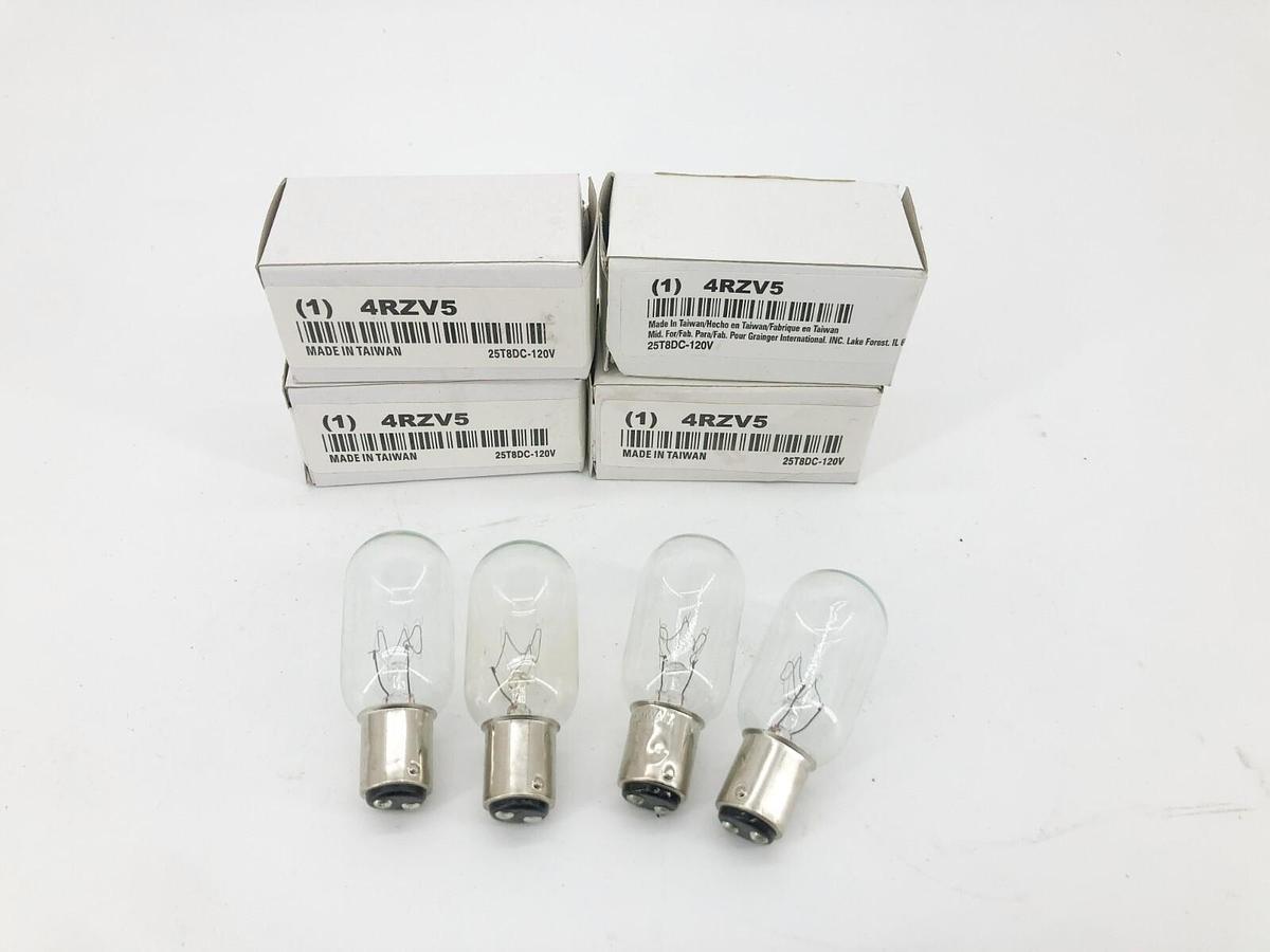 Lot of 4 New LumaPro 4RZV5 Incandescent Bulbs 25T8DC 120V