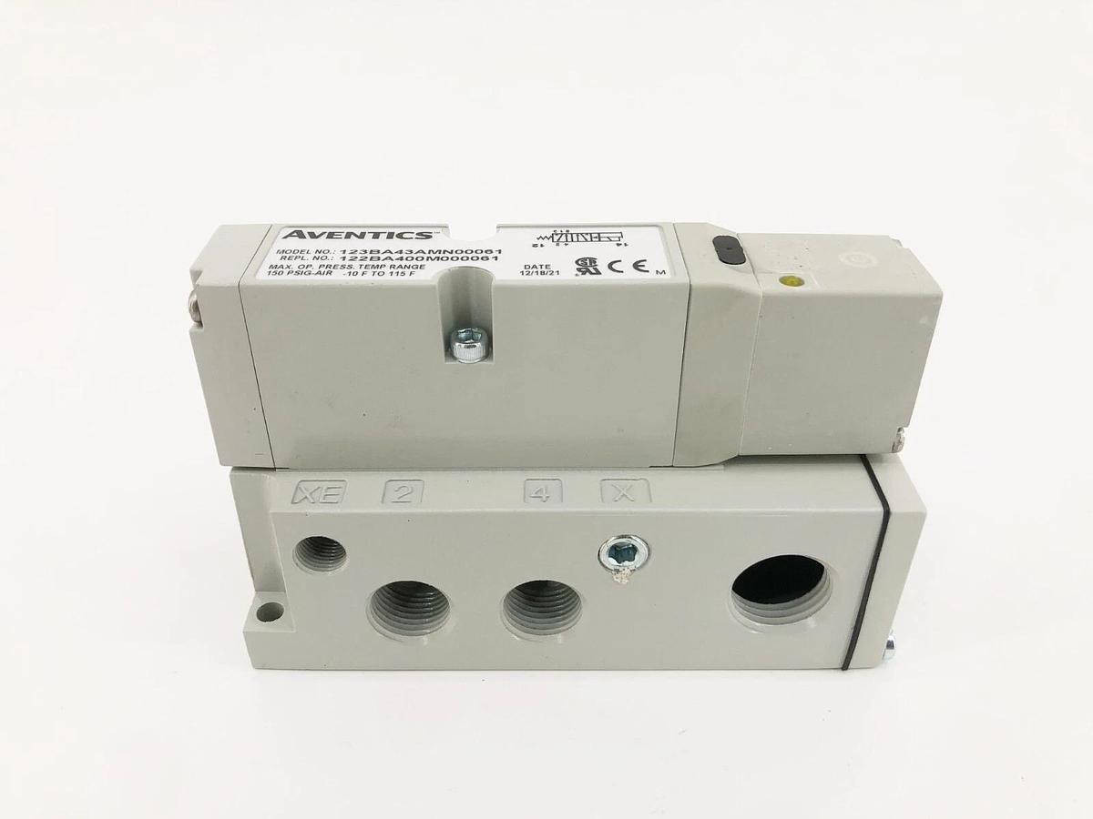 New Aventics 123BA43AMN00061 Solenoid Valve 24VDC 122BA400M000061 - No Box