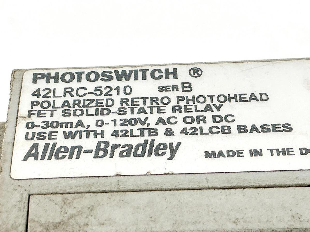 Used Allen Bradley 42LRC-5210 Photoswitch Sensor Head 120V 30mA Ser.B