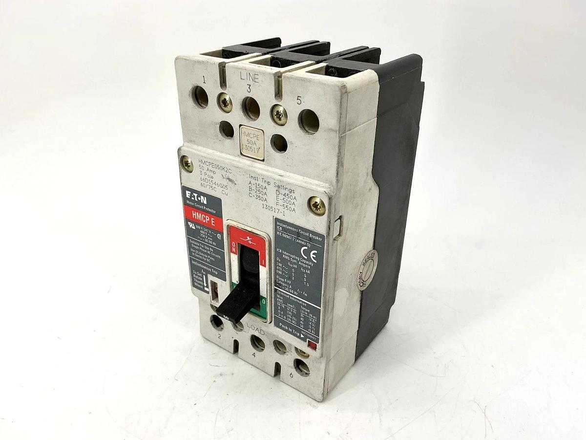 Used Eaton HMCPE050K2C Motor Circuit Protector HMCP-E 3-Pole 50A 480V