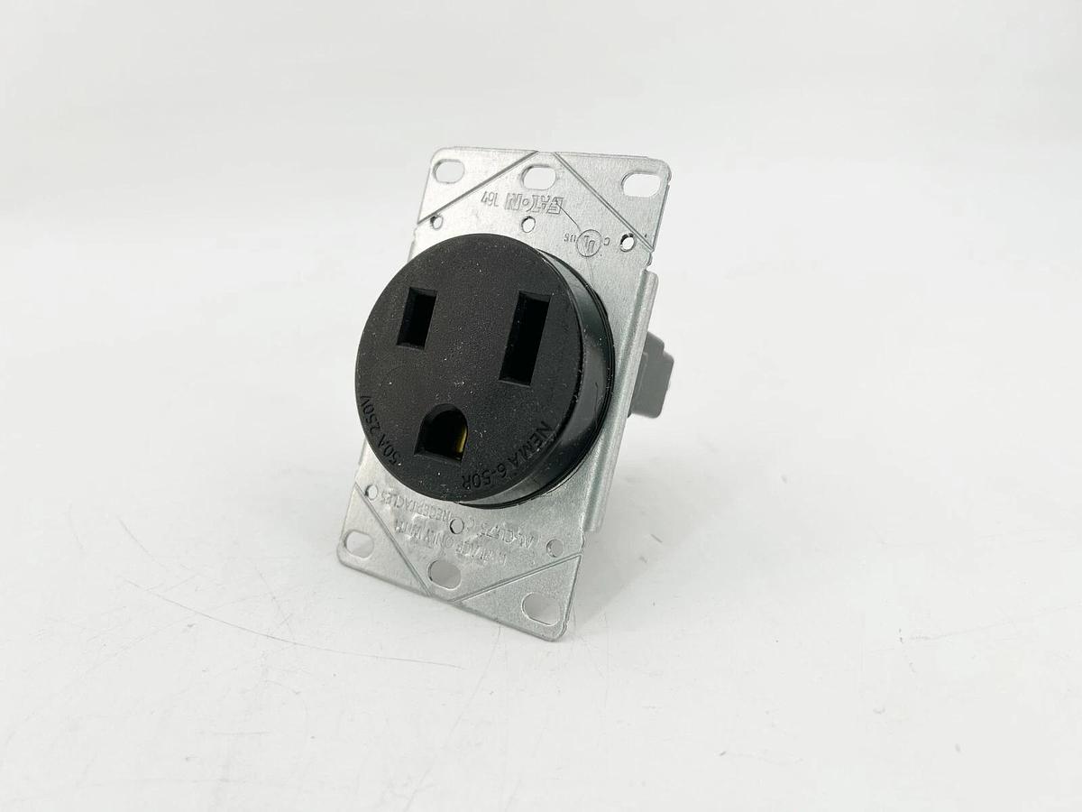 New Lot of 2 Eaton AH1254BK-BOX Flush Mount Power Receptacle