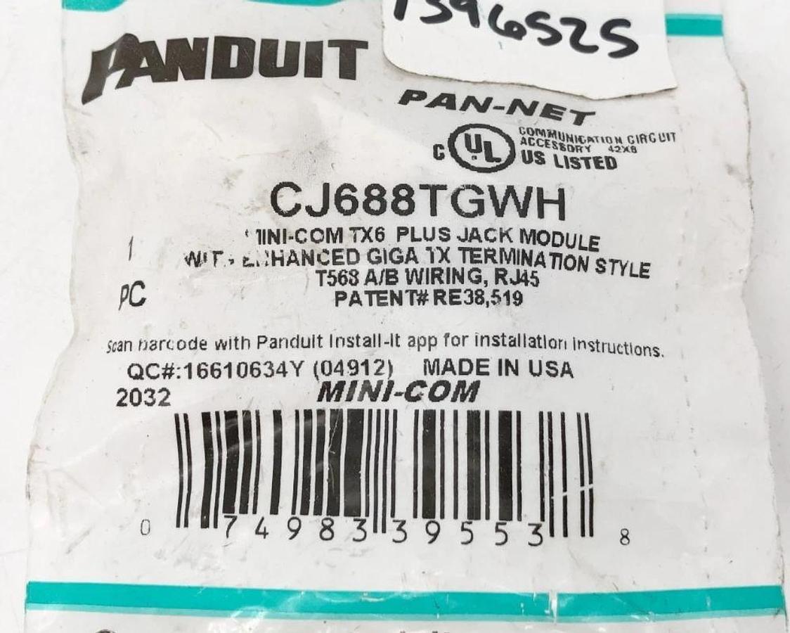 Lot of 3 New Panduit CJ688TGWH Mini-Com TX6 Plus Jack Modules