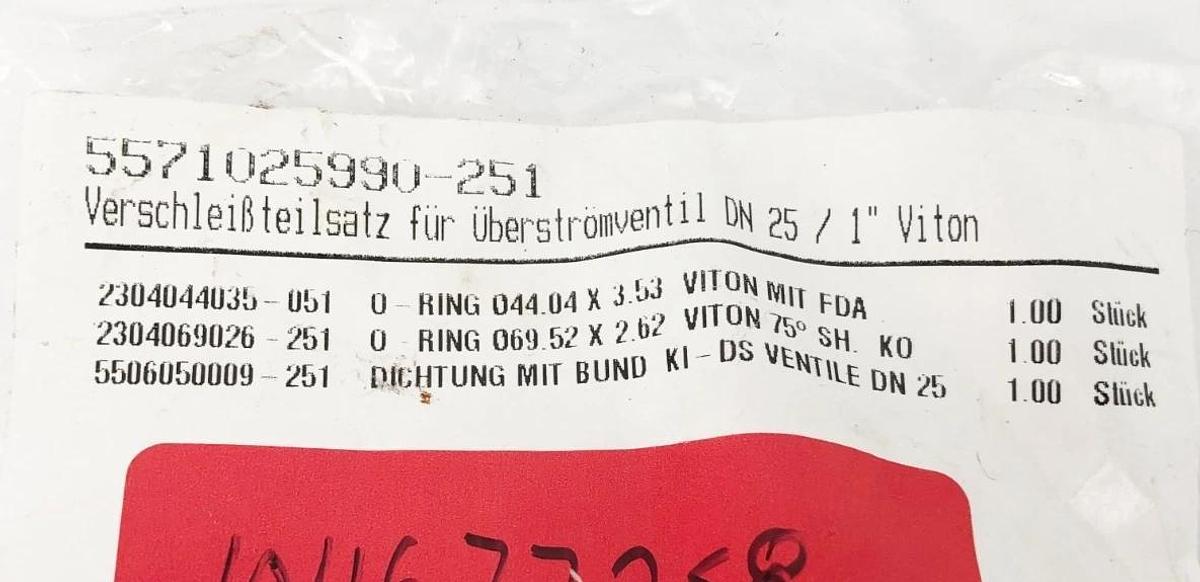 New Keiselmann 5571025990-251 Verschleißteilsatz fur Uberstromventil DN25 1"