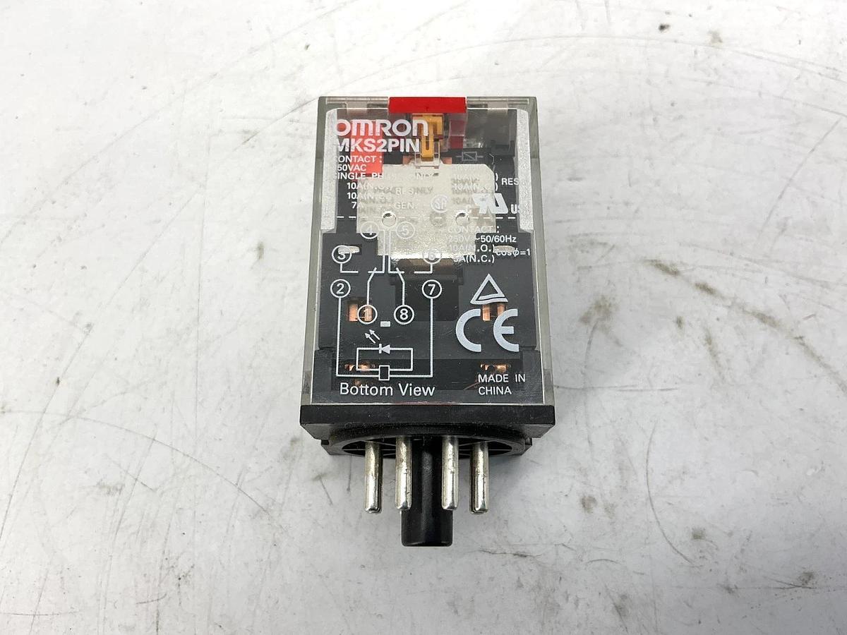 Lot of 2 New OMRON MKS2PIN-AC250 Relay 8-Pin 10A 250VAC 50/60HZ MKS2PIN