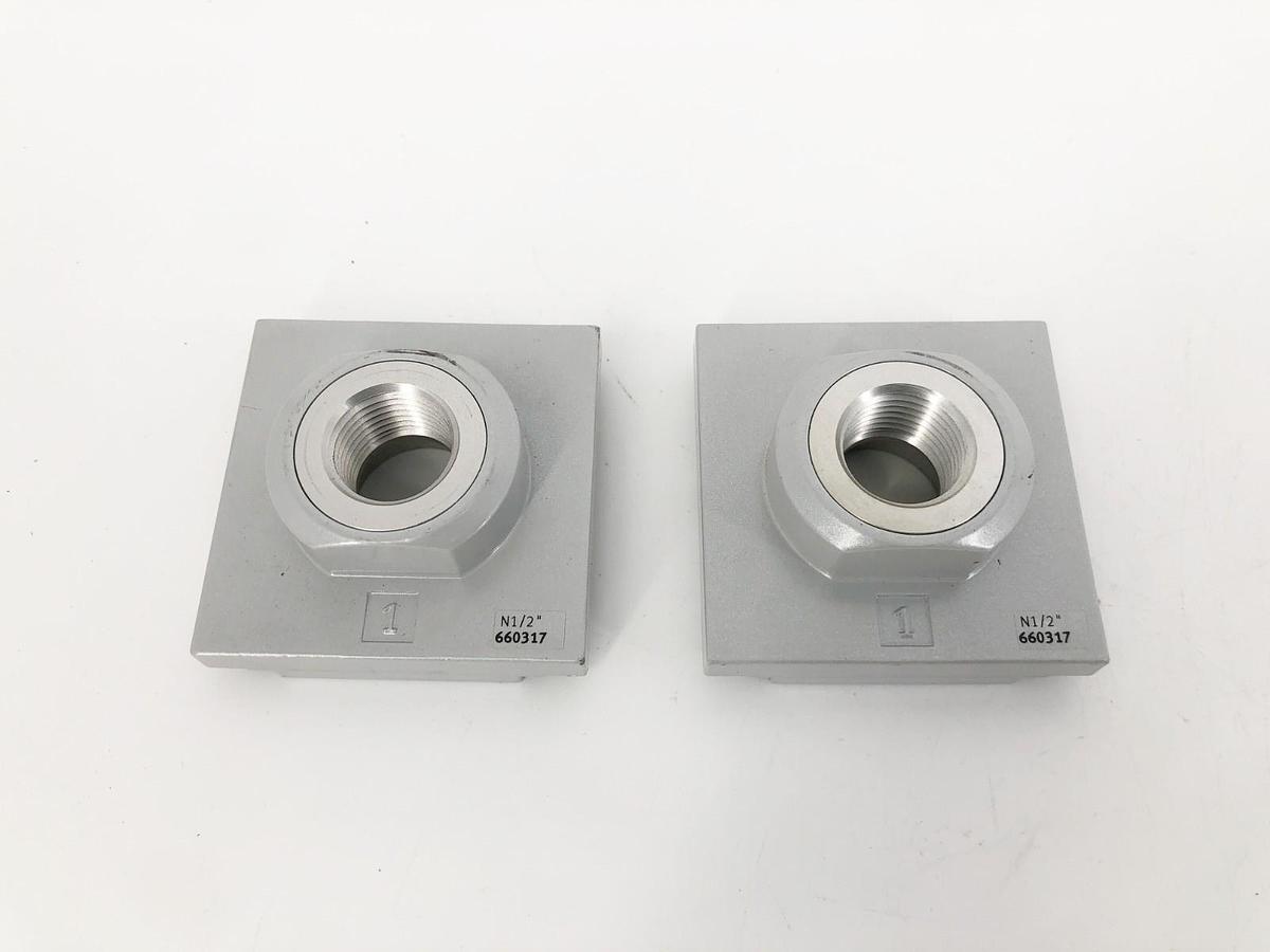 Lot of 2 New Festo 660317 Endplates N1/2" - No Box