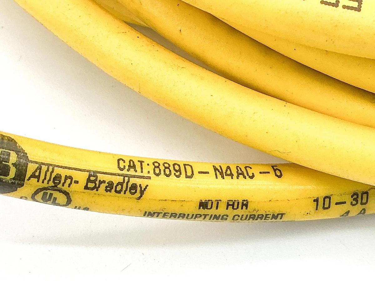 New Allen Bradley 889D-N4AC-5 Cable 4Pin DC Micro Right Angle W/LED- No Box