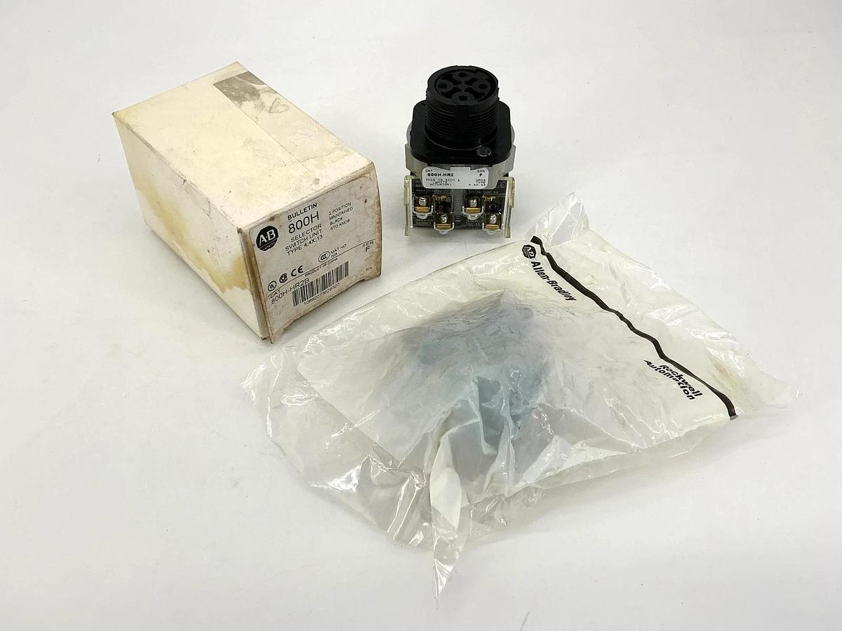 New Allen Bradley 800H-HR2B Ser F Selector Switch 2Pos Maintained Black STD Knob