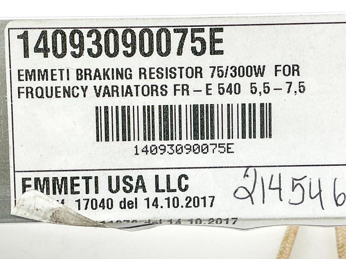 New Emmeti RFC75/300W-212195 Braking Resistor 2 Wire Lead RFH 220 75R J - No Box