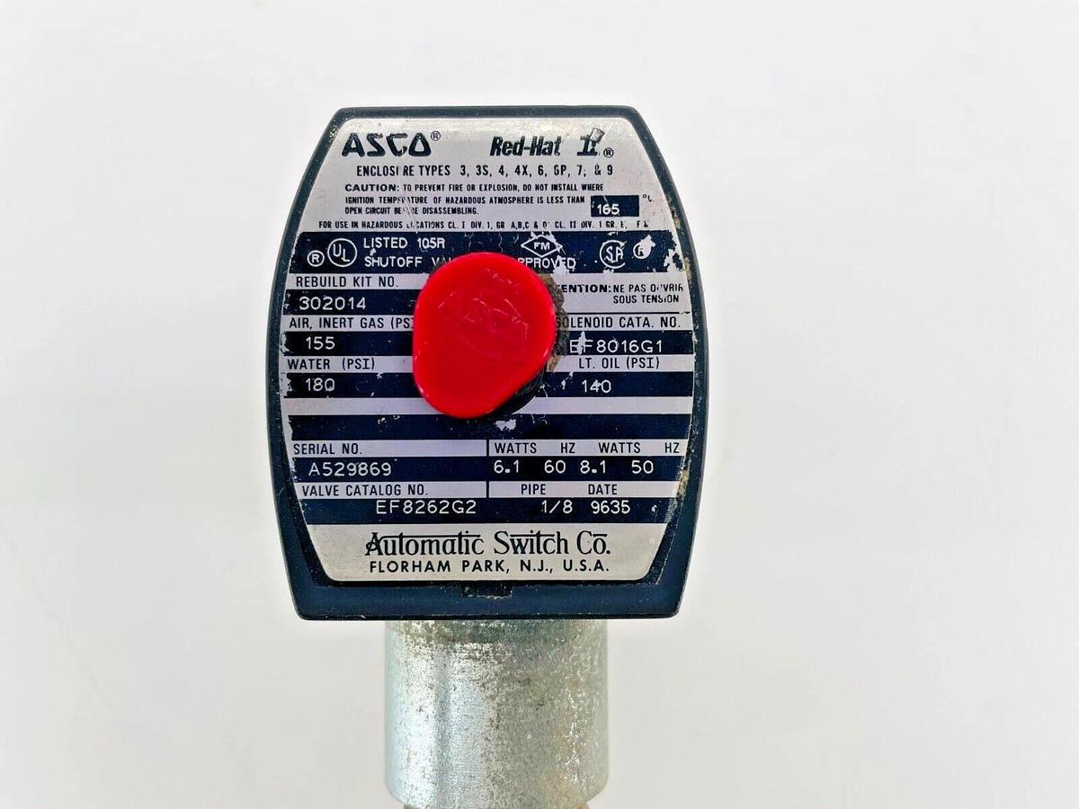 Used Asco EF8262G2 110/120V Solenoid Valve 1/8in NPT
