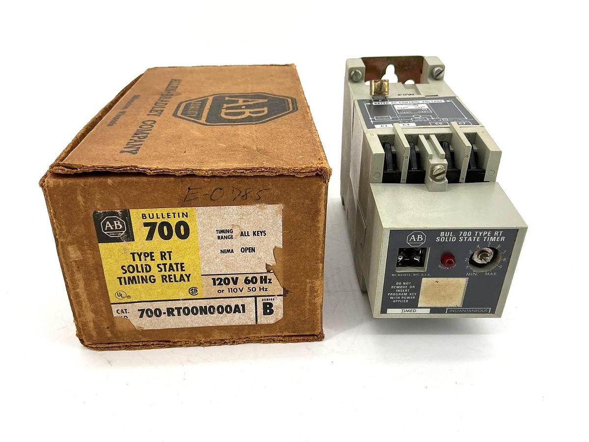 Used Allen Bradley 700-RT00N000A1 Ser B Solid State Timing Relay 110/120V 50/60HZ