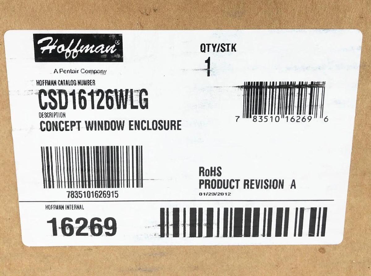 New Hoffman CSD16126WLG Concept Window Enclosure 16 x 12 x 6 16269