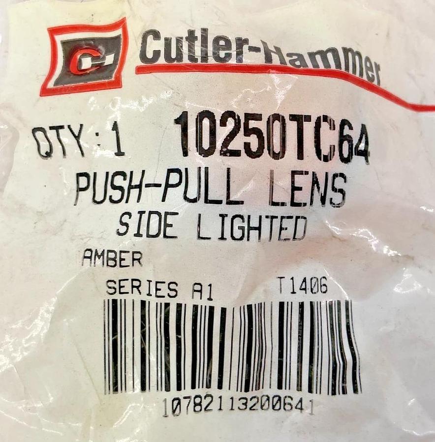 Lot of 2 New Cutler-Hammer 10250TC64 Ser A1 Push-Pull Lens Side Lighted Amber