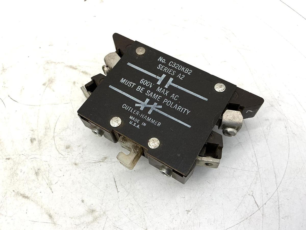 Used Cutler-Hammer C320KB2 Ser A2 Auxiliary Contact 1NO/1NC 600VAC Max