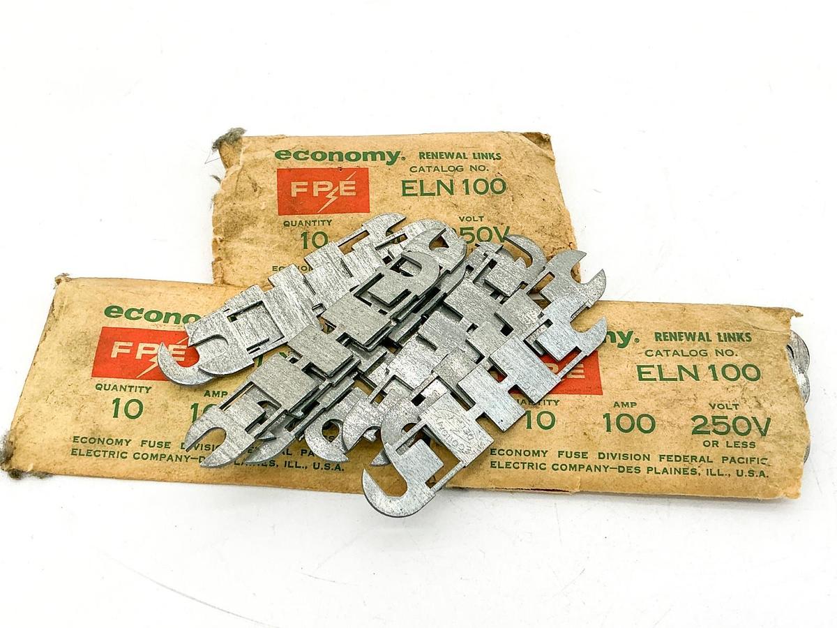 New Lot of 30 Economy ELN100 Renewal Fuse Links 100A 250V