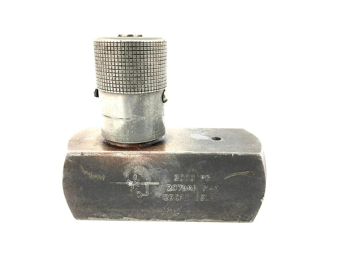 Used DMIC FC1H-0750N Unidirectional Flow Control Valve, 3000psi, 3/4" NPT
