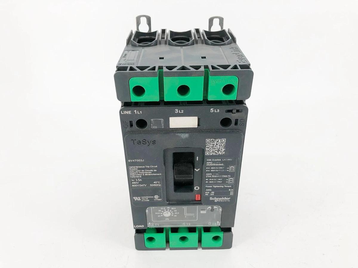 Used Schneider Electric BV4T003J Circuit Breaker 3P 3.5A 480V 600Y/347V - No Box