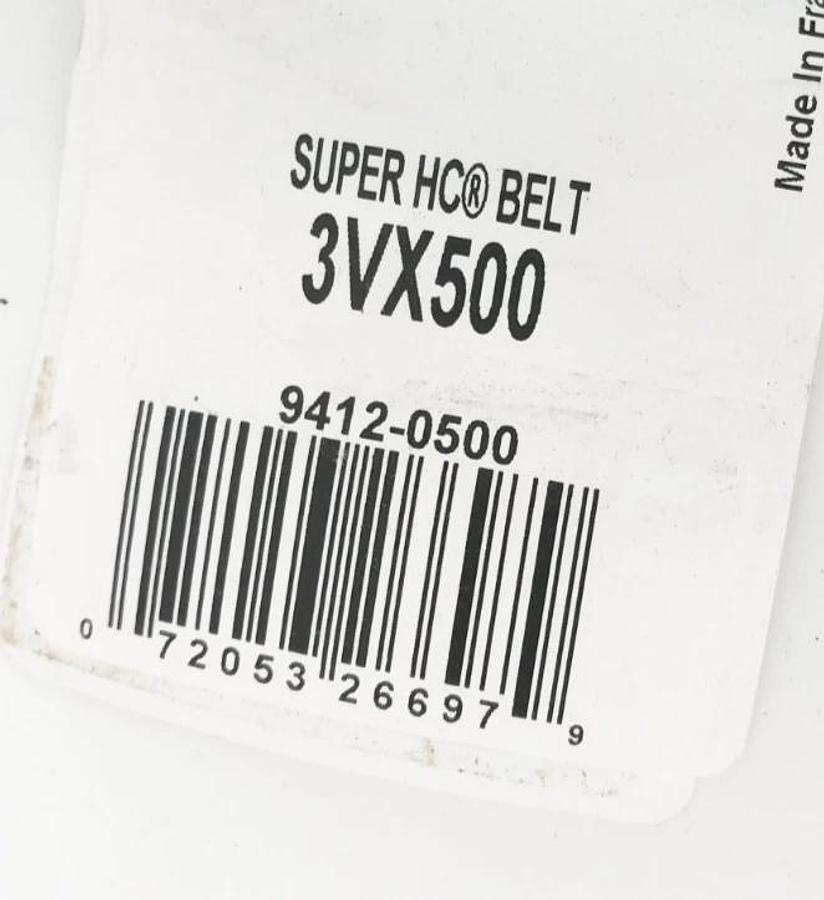 Lot of 3 New Gates 3VX500 Super HC Cogged V-Belts 9412-0500 - No Box