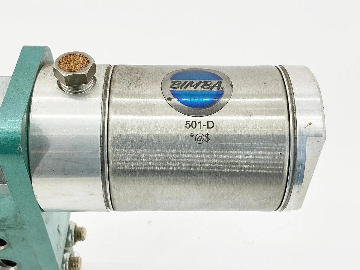 Used Bimba 501-D Pneumatic Cylinder W/ Mounting Bracket