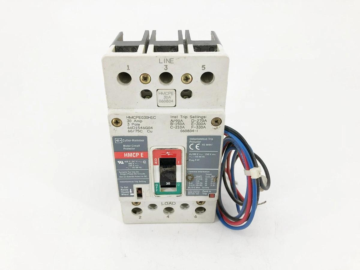 Used Cutler Hammer HMCPE030H1C Motor Circuit Protector Breaker 3P 480V 30A