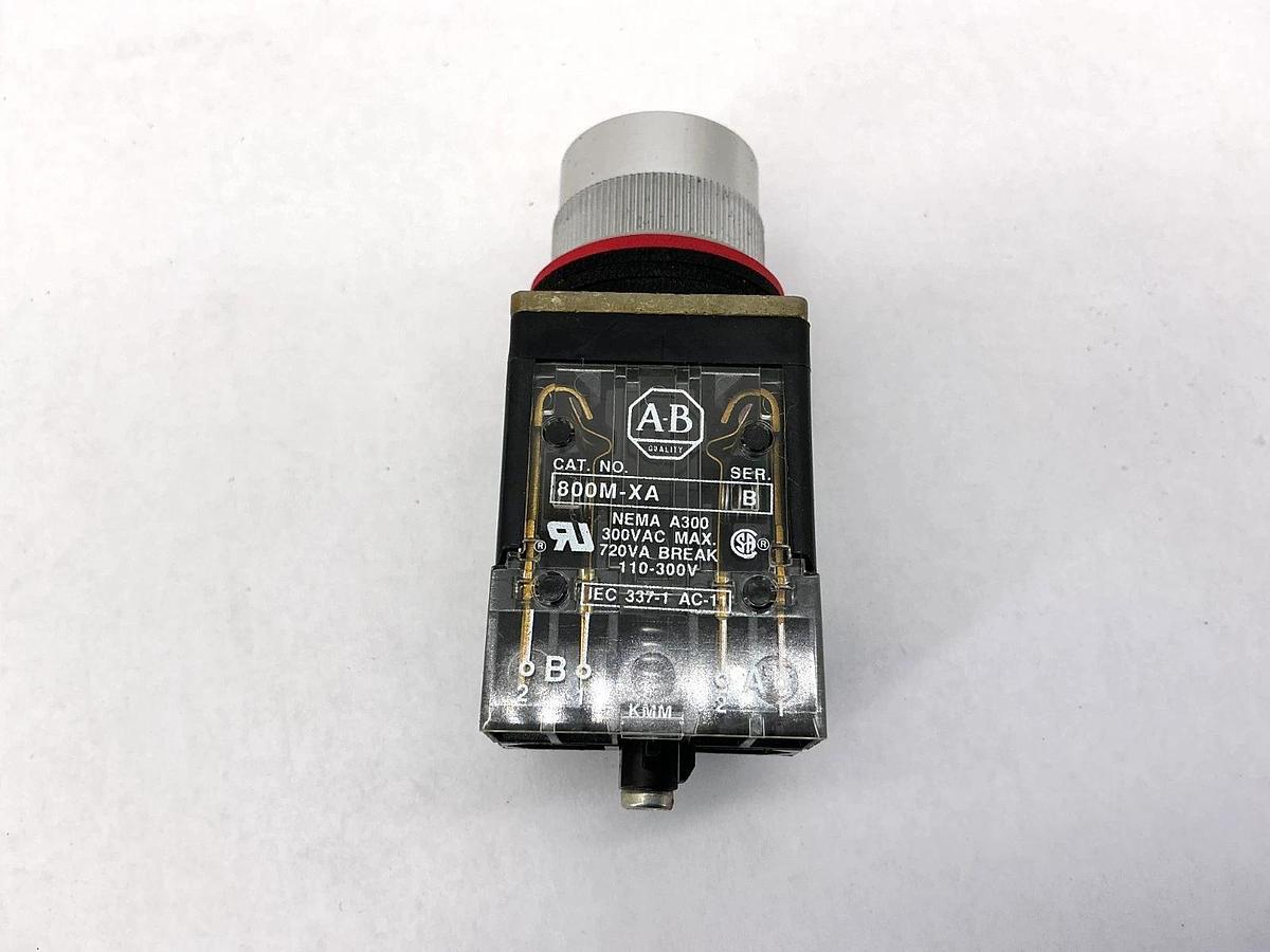 New Allen Bradley 800MR-A6 Ser A Small Round Pushbutton Unit Red Cap - No Box