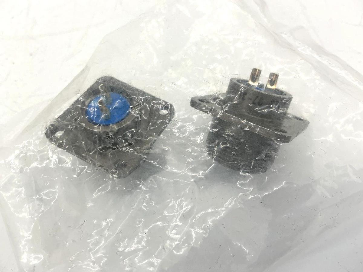 Lot of 2 New Amphenol 97-3102A14S-9PY Connector Receptacle Male 2-Pin