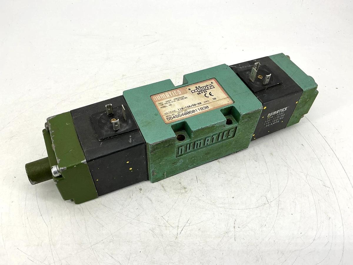 Used Numatics 554SS4006011B30 Solenoid Valve 150PSIG-Air 0.30A 110/120V 50/60HZ
