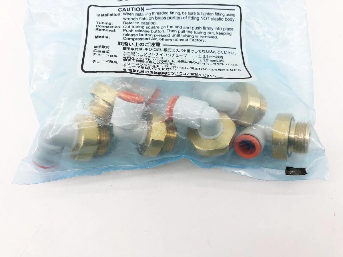 Bag of 6 New SMC KQ2L09-36AP Male Elbow Fittings 5/16" OD