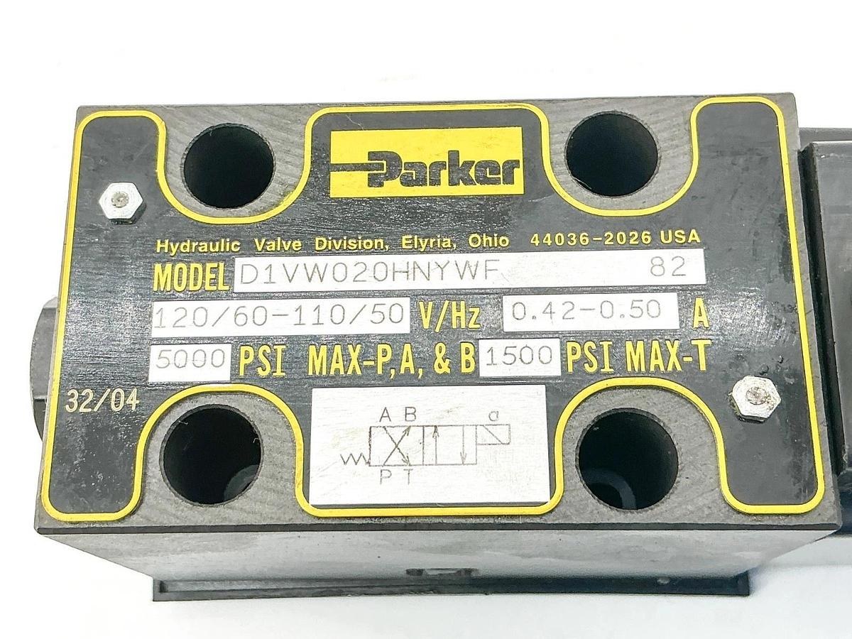 New Parker D1VW020HNYWF 82 Solenoid Valve 110/120V 50/60Hz .50A 5000PSI - No Box