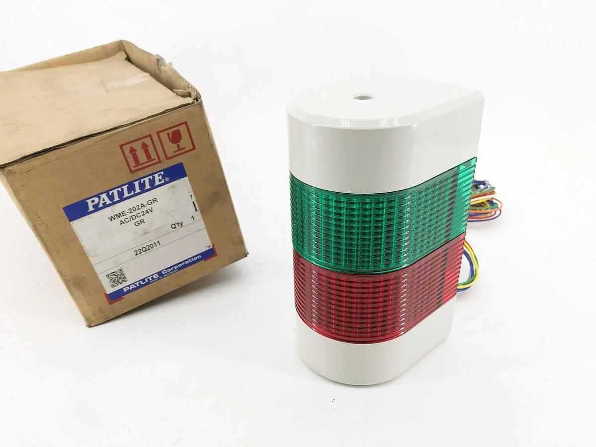 New Patlite WME-202A-GR Light Tower 24VAC/DC Green/ Red