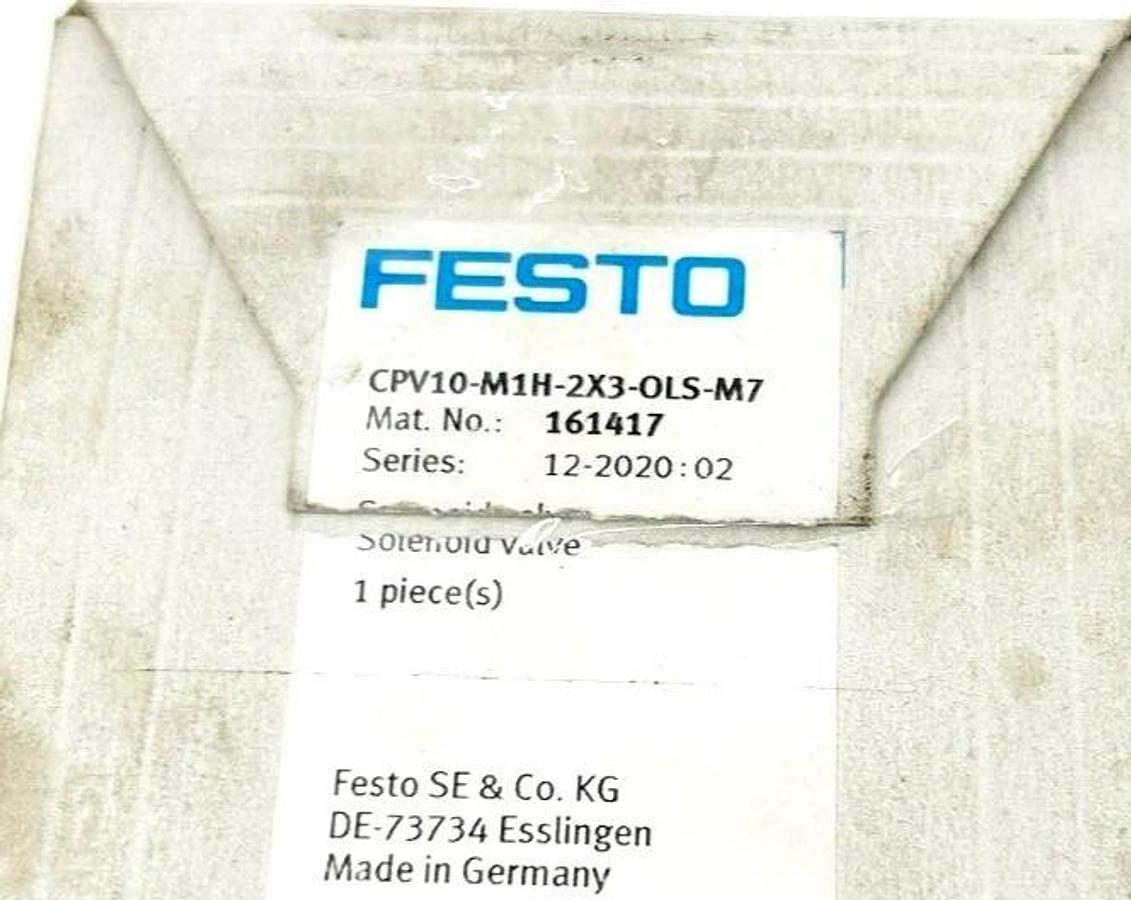 New Festo CPV10-M1H-2X3-OLS-M7 Solenoid Valve, 161417, 21VDC, MSZC-3-21 DC