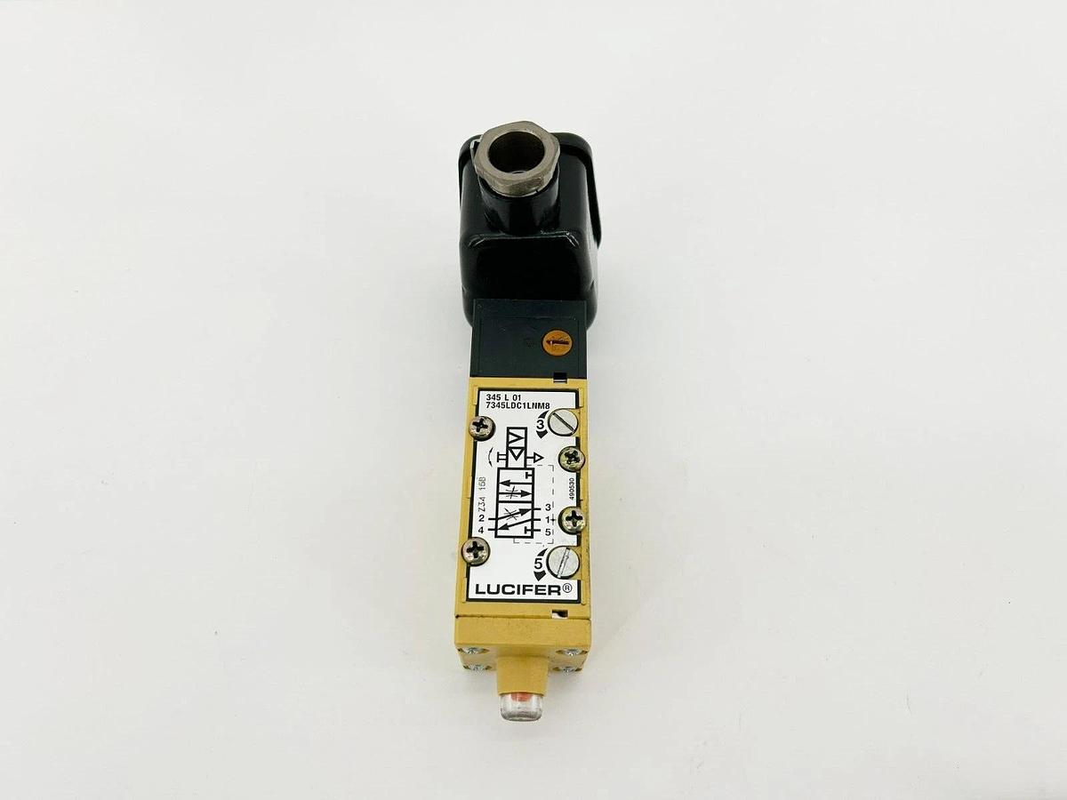 Used Parker Lucifer 345L01 Solenoid Valve, 24VDC, 13W, 7341LDC1LNM8