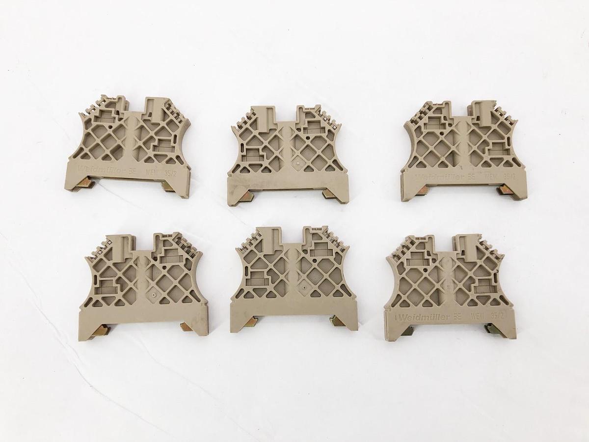 Lot of 6 New Weidmuller WEW 35/2 Terminal Blocks - No Box
