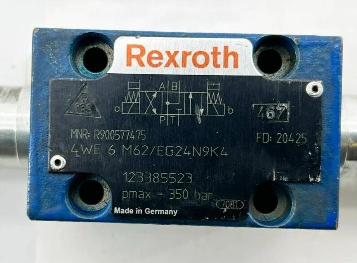 New Rexroth R900577475 Control Valve 4WE6M62/EG24N9K4, 350 bar - No Coils