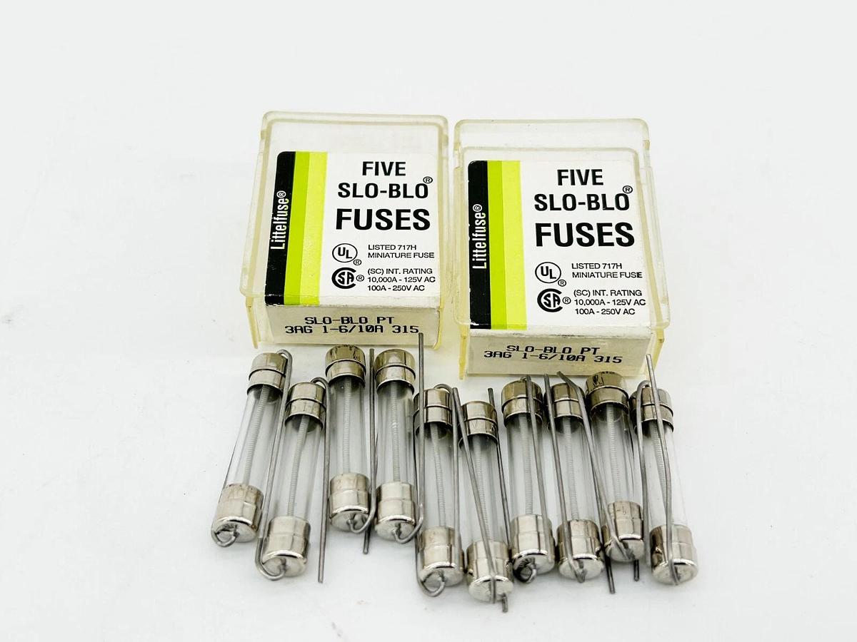 New lot of 10 Littelfuse 3AG 1-6/10A SLO_BLO Glass Fuse 1-6/10A