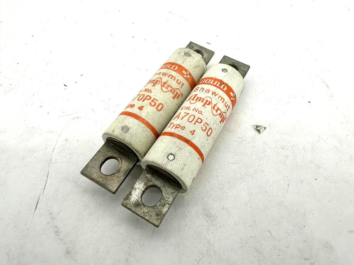 Lot of 2 New Gould Shawmut A70P50 Amtrap Fuse Type 4 10A 700V